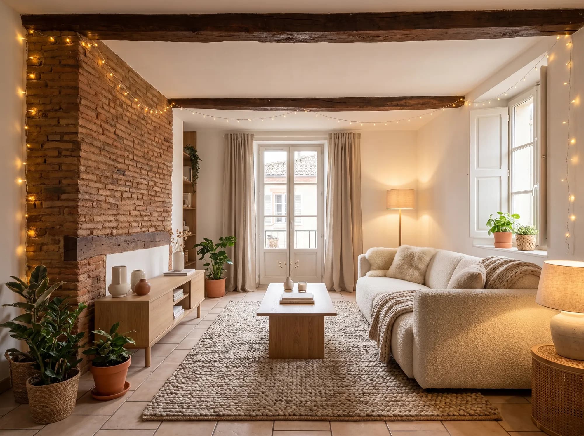 Virtual staging — Neutre Chaleureux living room design by Vue Aérienne 360